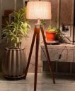 Nautical Home Decor Natural Teak Wooden Crafter Standard Size Tripod Floor Lamp with Jute Shade Home Decors Gift...