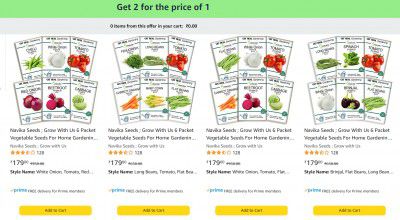 Navika Vegetable Seeds: 81% Off + Buy 1 Get 1 Free