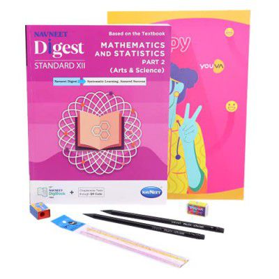 Navneet Youva Happiness Combo Mathematics Study Kit 2 Part 2 (1 Digest + 1 Long Book + 2 Pencils + 1 Sharpener + 1 Eraser + 1 Scale)