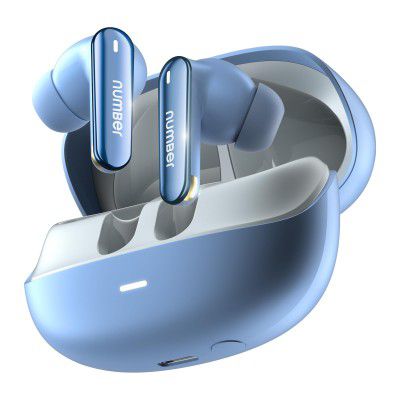 Navo Buds N1 w/ 100Hrs Playtime, 4Mic ENC, Dual Pairing, High Bass, Fast Charge(Zenzy Blue)