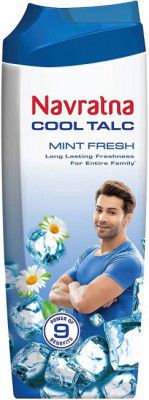 Navratna Mint Fresh Cool Talc|Instant cooling relief|long-lasting effect  (400 g)