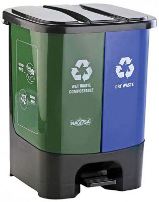 Nayasa 2 in 1 Dustbin - Dry Waste and Wet Waste Dustbin