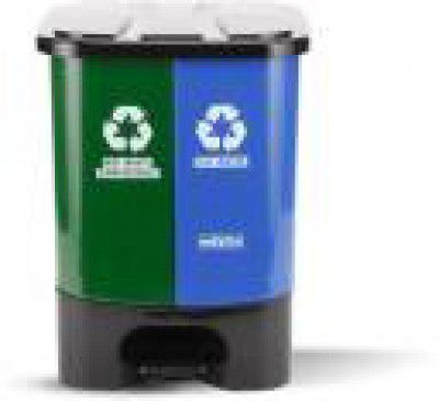 NAYASA 2 In 1 Dustbin Small | 19 Liter | Pedal Dustbin | Wet & Dry Waste Bin | Plastic Dustbin (Green, Blue)