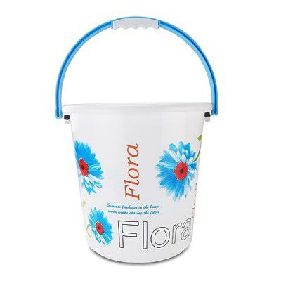 Nayasa Boon Bucket Bucket No. 18-16 Ltrs, (Pack of 2) Floral Print Plastic Bathroom Set