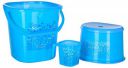 Nayasa Bucket 18 Liter with Stool/Patla and Mug (Set of 3, Blue) by Krishna Enterprises...