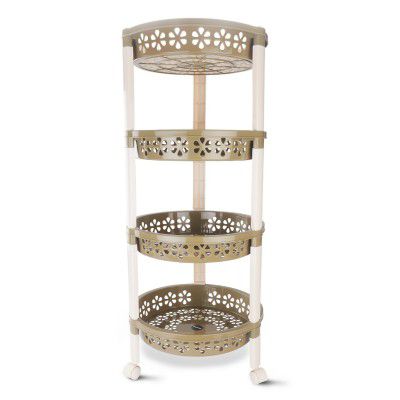 Nayasa Candy Round Trolley 4 Layers | Kitchen Organizer
