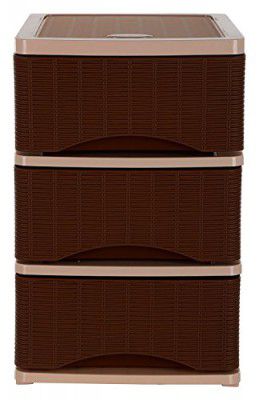Nayasa Cane Tuckins No. 23 | Multi-Compartment Plastic Drawers | Storage Organizer | Multipurpose Plastic Modular Storage Organizer Box | 39.3 X 29.6 X 46.8 cm | Brown