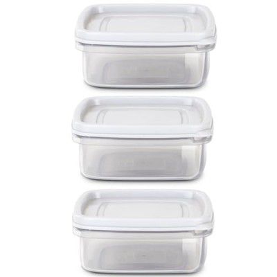 Nayasa Easy Containers 12, 650 ML 3Pcs Set Organize and Elevate Your Kitchen, Grey