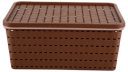 Nayasa Gloria Plastic Basket, Medium, Dark Brown, 28 cm x 21 cm x 13 cm (B075SKMR7P)...