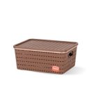 Nayasa Gloria Plastic Rectangular Basket, Medium, Dark Brown, 28 Cm X 21 Cm X 13 Cm (B075Skmr7P)...