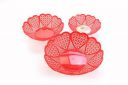 Nayasa Heart Fruit Basket Set of 3 | Multipurpose Storage Basket | Makeup Organizer | Portable Basket |Fruit Basket | Red | 31 Cm X 31 Cm X 9.5 Cm...