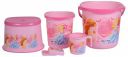 Nayasa Kids 5 Pcs Plastic Bathroom Set | Bathroom Bucket Set Combo | Bath Accessories Set for Bathroom | Bath Bucket Set | Pink...