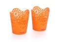 Nayasa Lacy 2 Piece Plastic Tall Basket Set, Orange...