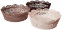Nayasa Lacy Plastic Round 3 Piece Basket Set, Beige, Peach and Chocolate...