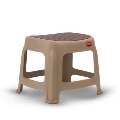 Nayasa Net Patla| Durable Stool for Home | Light Weight Stool | Multipurpose Stool | Stool for Kitchen and Bathroom | Beige (505)
