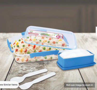 Nayasa On the GO 900ml Airtight Plastic Lunchbox (with Spoon & Fork)