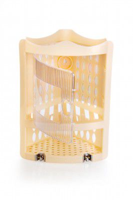 Nayasa Plastic Corner Rack - 27 cm X 18 cm X 35 cm, Dark Ivory