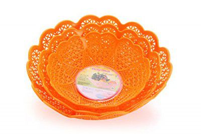 Nayasa Plastic Heart Fruit Basket Set of 3