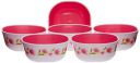 Nayasa Plastic Microwave Square Bowl DLX Set, Set of 6, Pink, 200 Milliliter...