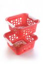 Nayasa Plastic Spotty Fruit Basket Set, 2 Piece (Small, Red)...