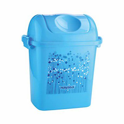 Nayasa Rectangular Swing Bin Funk No 14 with Swing Lid, Capacity- 14.5 Liters, Without Inner Bucket, Multi Purpose Dustbin with Lid, Easy To Lift, Light Weighted, Ideal For Home/ Kitchen/ Office, L 34