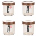 Nayasa Retro 89 250 ML 4 Pcs Set, Organize and Elevate Your Kitchen with Stylish, Space-Saving, and Versatile Storage Solution, Brown...