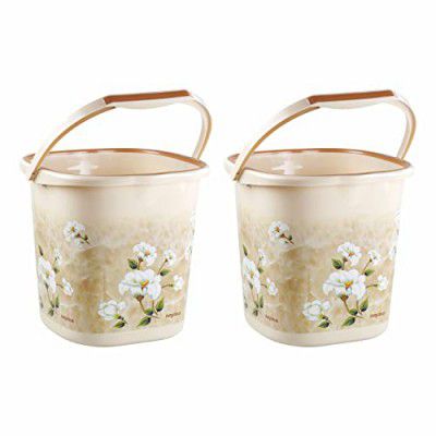 Nayasa Sqr Ring Marble Bathroom Set_Bucket 25 Ltrs 2 Pcs Set_Brown