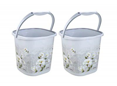 Nayasa Sqr Ring Marble Bathroom Set_Bucket 25 Ltrs 2 Pcs Set_Grey