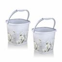 Nayasa Sqr Ring Marble Bucket 18 LTR | Set of 2 | Bathroom Set | Bath Set for Bathroom | Bucket | Grey...