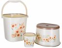 Nayasa Square Ring DLX Plastic | Set of 3 (Bucket 18 L+Mug 1.5 L + Stool)...