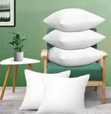 NAZALEQA Plain Cushions Cover (Pack of 5, 40 cm*40 cm, White)