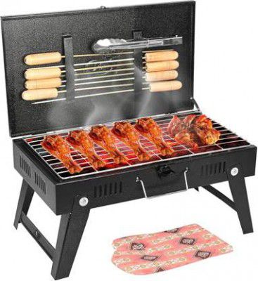 NE GRILLS BarbecueBasketFoldableforRoastBBQPortableGrillingwithWoodHandle Charcoal Grill