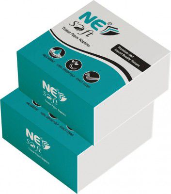 NE Soft Premium OBA Free 100% Virgin Tissue Paper (Pack of 2) (160 Tissues)