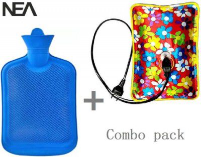 Nea Hot Water Bag with rubber for Pain Relief(PACK OF 2) Multicolors ELECTRIC 2 L Hot Water Bag  (Blue, Red, Green)