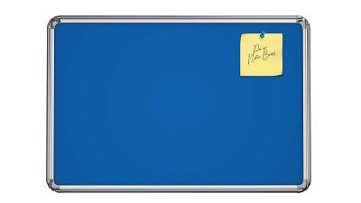 Nechams® Ultima Series Febric Notice Pin-Up Board / Bulletin Board with Heavy-Duty Aluminium Frame for Office, School, College, Institution and Home. Size : 1.5 feet x 2 feet (Blue Color, Pack of 1)