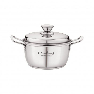 Neelam Conical Sauce Pot with Induction Bottom, 14 cm – Durable and Efficient Saucepan for Cooking, Stainless Steel, Ideal for Sauces, Soups, Compatible with Induction Stoves