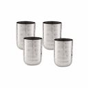 neelam - SGRL075D Stainless Steel 7.5 22G Diamond Royal Glass, 400 ml, Silver, Set of 4...