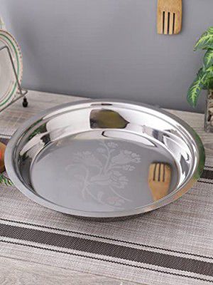 Neelam Stainless Steel 18 (22g) Lazer Etching Parat, 37 cm, Silver
