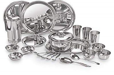 Neelam Stainless Steel 22 Gauge, 55 Pieces Premium Dinner Set, Ideal Gifting Dinner Set, Ideal for Special Occasions Like Anniversary, Wedding, Housewarming Party, Easy to Clean & Dishwasher Safe