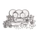 Neelam Stainless Steel 24 Gauge Leaser Etching Dinner Set, 61 pcs, Silver...