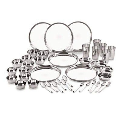 Neelam Stainless Steel 24 Gauge Premium 42 Pieces Dinner Set