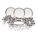 Neelam Stainless Steel 24 Gauge Premium Bhojan Dinner Set, 28 pcs, Silver...