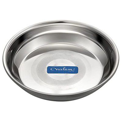 Neelam Stainless Steel 5 22G Diamond Halwa Plate, 9.8 cm, Silver, Set of 12