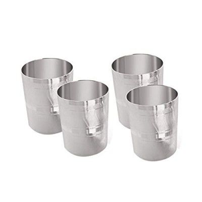 Neelam Stainless Steel 7, 22 Gauge Diamond Amrapali Design Glass, 400 ml