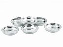 Neelam Stainless Steel 7, 22 Gauge, Prem Small Halwa Plate, 14 cm, Set of 6, Snacks Plate...