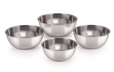 neelam Stainless Steel Bowl 5 Inch 24 Guage Prem Vati, Capacity 150 ml, Silver, Set of 4