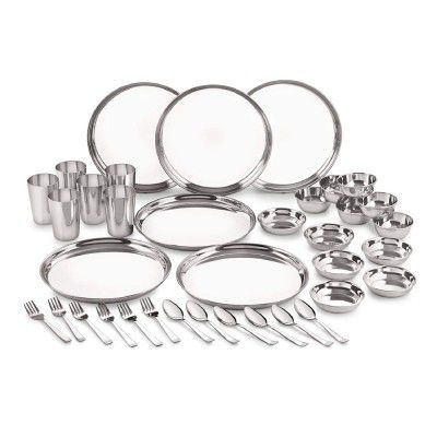Neelam Stainless Steel Dinner Set Shagun | Occasions- Anniversory, Wedding, Houseworming Party 