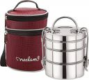 neelam Stainless Steel Lunch Box/Tiffin with Bag, 3-Tier Container...