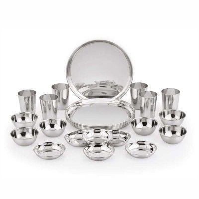 Neelam Stainless Steel Premium Dinner Set Combo (Set of 24 Pcs)