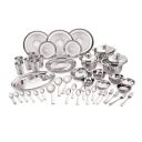 Neelam Stainless Steel 24 Gauge Diamond Touch Dinner Set, 61 pcs, Silver...